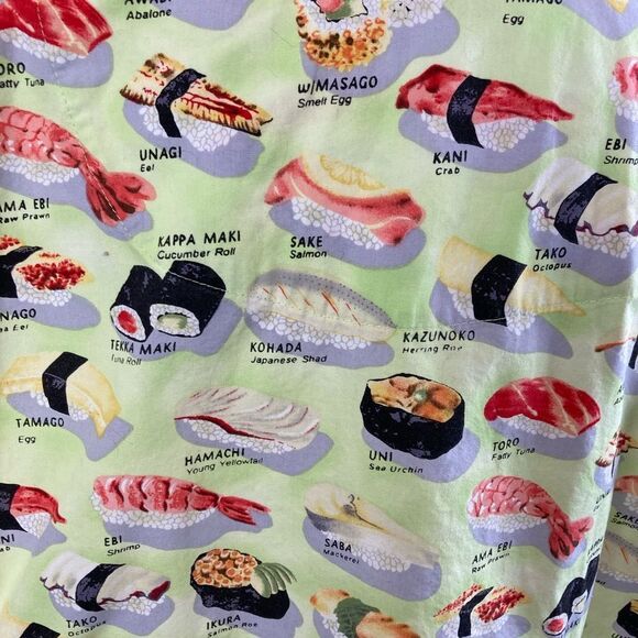 The Cat’sPajamas RARE SET Sushi Print Top & pants VTG mint condition oversized - Picture 6 of 15